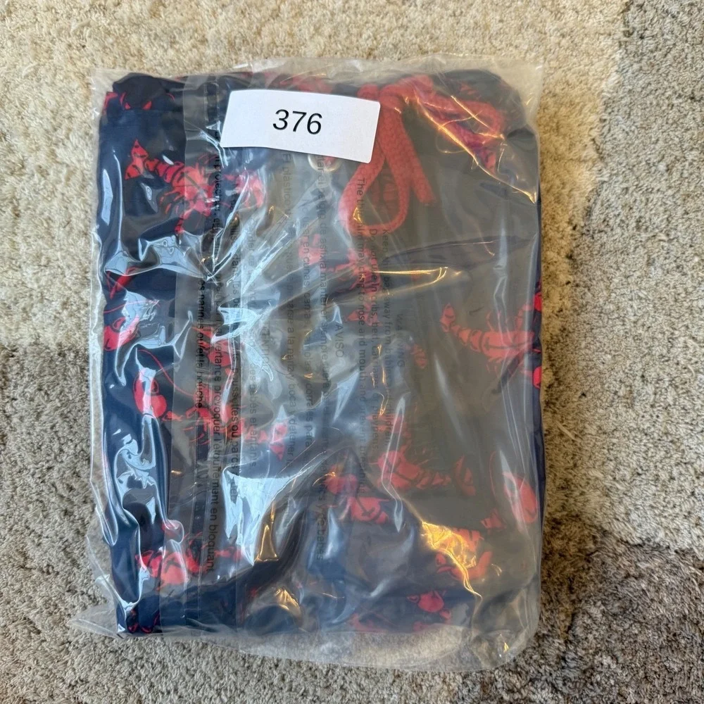 U.S Polo Assn Navy Blue Lobster Print Swim Trunks Board Shorts 10-3567-P6 Size L